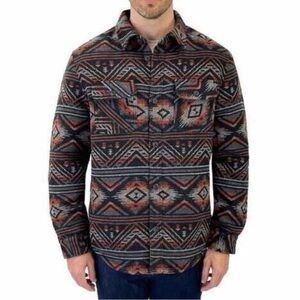 Jachs Men's Tribal Pattern Jacket - Black and Orange